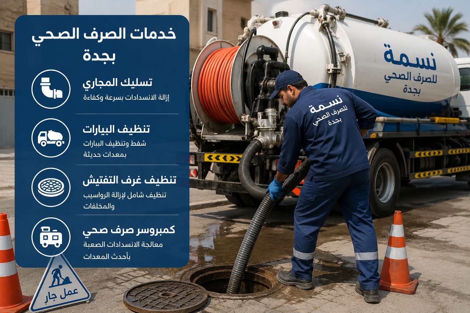 خبرة في خدمات الصرف الصحي بجدة